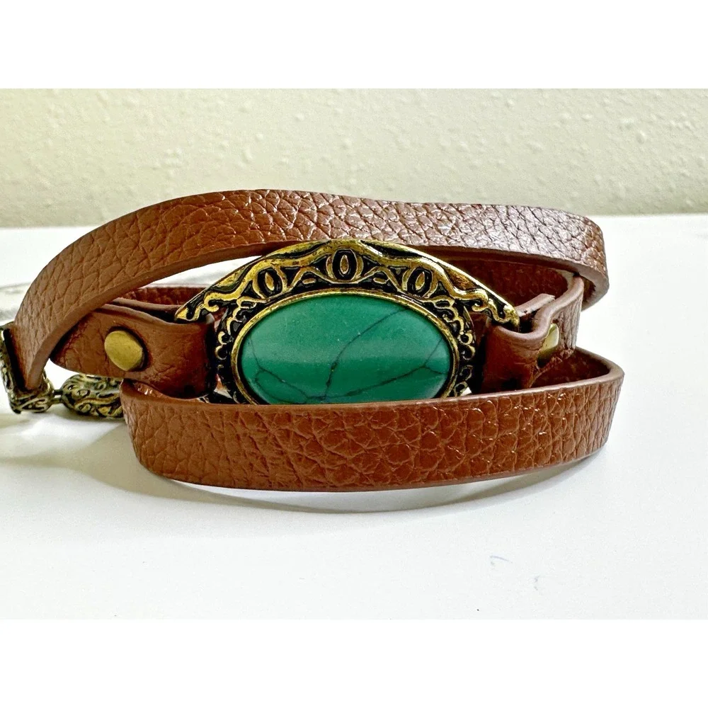 Premier Designs Desert Diva Wrap Bracelet Faux Turquoise Reversible Toggle